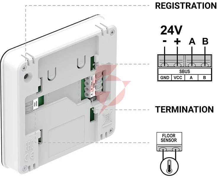 Przewodowy regulator pokojowy sinum czarny r-s2 tech sterowniki