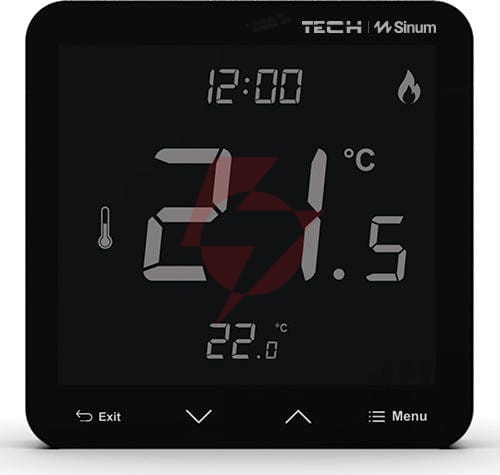 Przewodowy regulator pokojowy sinum czarny r-s3 tech sterowniki
