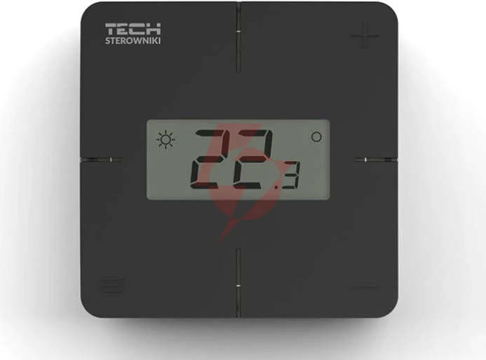 Bezprzewodowy regulator pokojowy mechaniczny czarny r-8x tech sterowniki