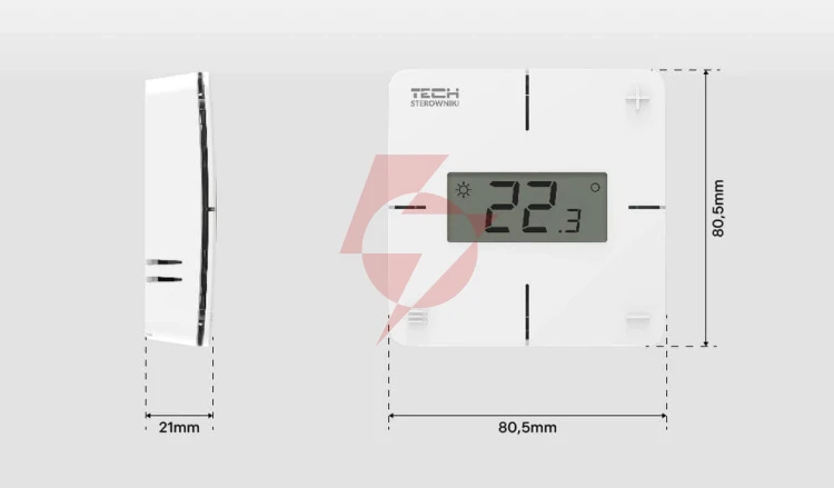 Bezprzewodowy regulator pokojowy mechaniczny czarny r-8x tech sterowniki