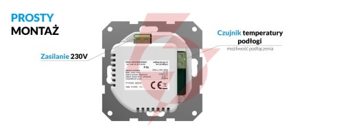 Bezprzewodowy regulator pokojowy biały f-8z tech sterowniki