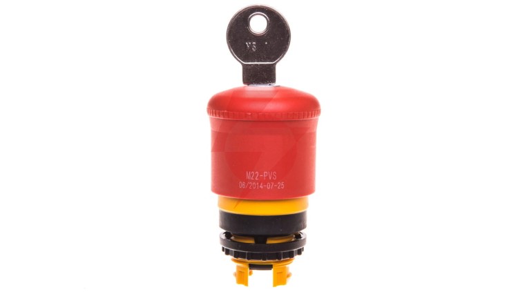 Przycisk bezpieczeństwa 22mm 0Z 1R IP66 klucz M22-PVS/K01 216514