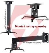 Uchwyt do montażu projektora 2w1 sufitowy/ścienny p-108