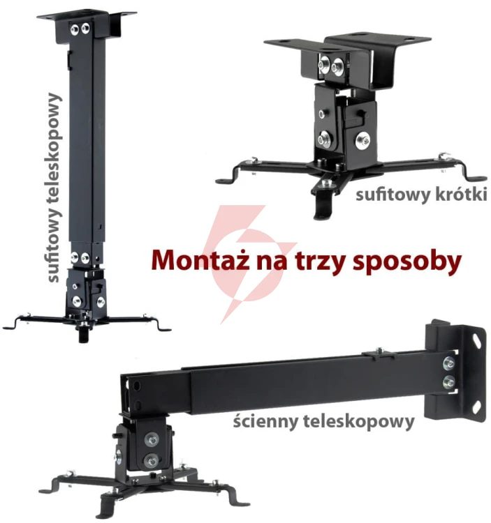 Uchwyt do montażu projektora 2w1 sufitowy/ścienny p-108