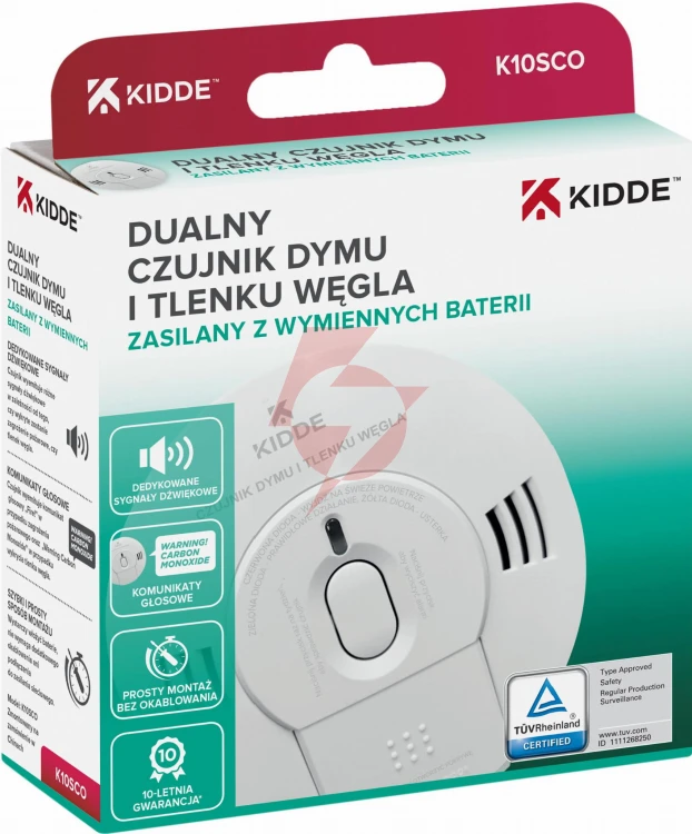 Czujnik czadu i dymu 2w1 kidde k10sco