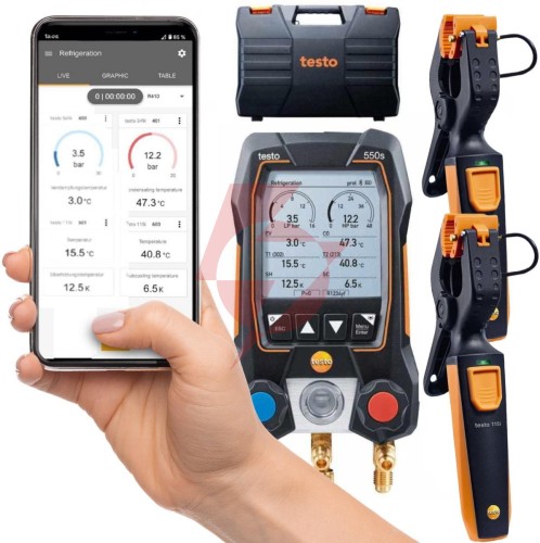 Elektroniczna oprawa zaworowa testo 550s zestaw smart 0564 5502