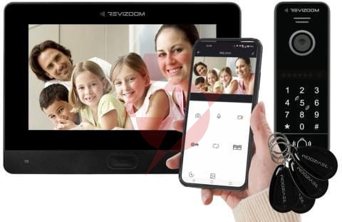 Wideodomofon revizoom rm-t471hd black/rc-411hd-ck