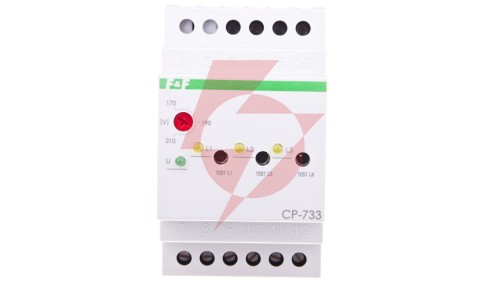 Przekaźnik kontroli napięcia 3-fazowy 3x(50-450V)+N 3R 8A 170-210V AC CP-733