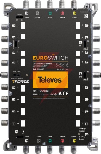 Euroswitch televes 5x5x16 ref. 719505