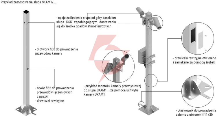 Słup ats  pod montaż kamer cctv