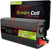Przetwornica napięcia green cell powerinverter lcd 12v / 230v 500w/1000w czysta sinusoida