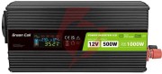 Przetwornica napięcia green cell powerinverter lcd 12v / 230v 500w/1000w czysta sinusoida