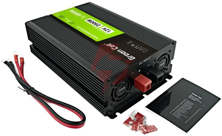 Przetwornica napięcia green cell powerinverter lcd 12v / 230v 2000w/4000w czysta sinusoida