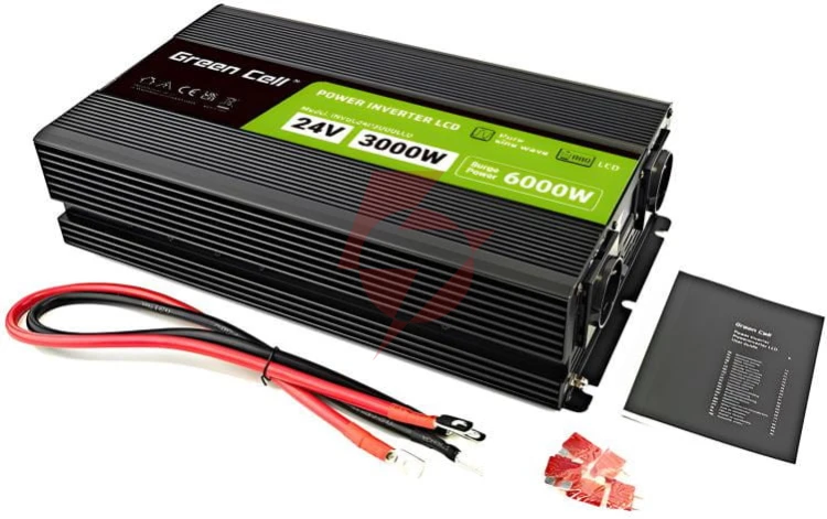 Przetwornica napięcia green cell powerinverter lcd 24v / 230v 3000/6000w czysta sinusoida