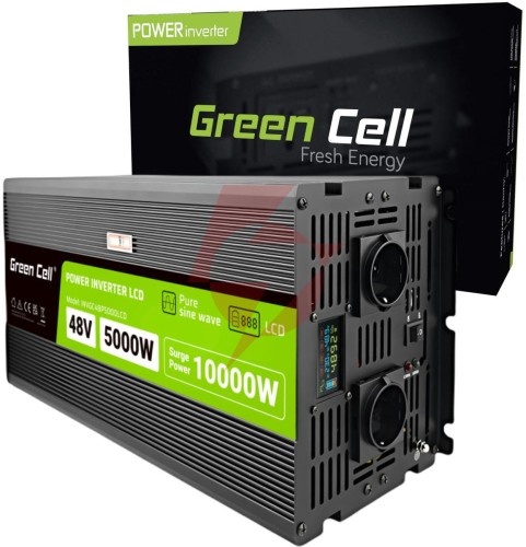Przetwornica napięcia green cell powerinverter lcd 48v / 230v 5000/10000w czysta sinusoida