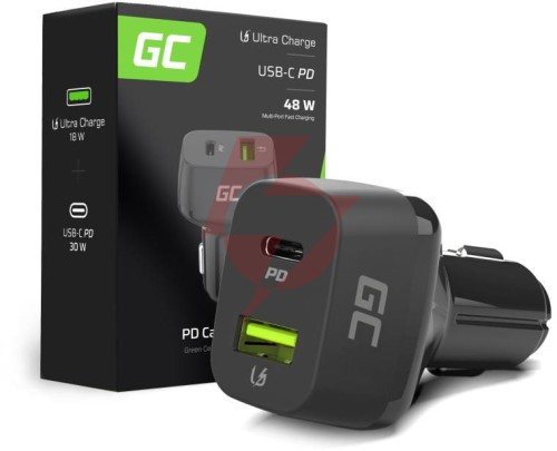 Ładowarka samochodowa green cell 48w 1x usb-c 1x usb-a power delivery 30w quick charge 3.0 cad33