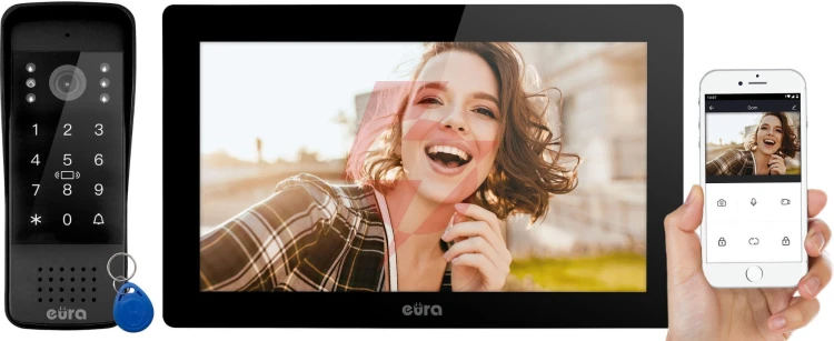 Wideodomofon eura vdp-86a3 - monitor 10" czarny tuya