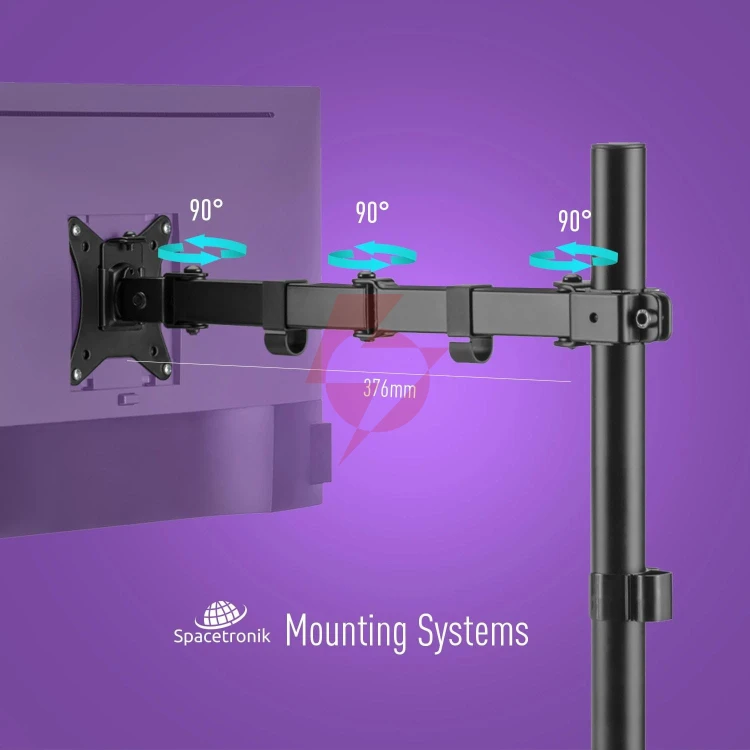 Uchwyt biurkowy przegubowy na 1 monitor spacetronik spa-112
