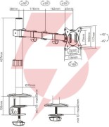 Uchwyt biurkowy przegubowy na 1 monitor spacetronik spa-112