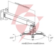 Uchwyt do montażu projektora 2w1 sufitowy/ścienny spa-p01b spacetronik