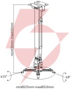 Uchwyt do montażu projektora 2w1 sufitowy/ścienny spa-p01b spacetronik