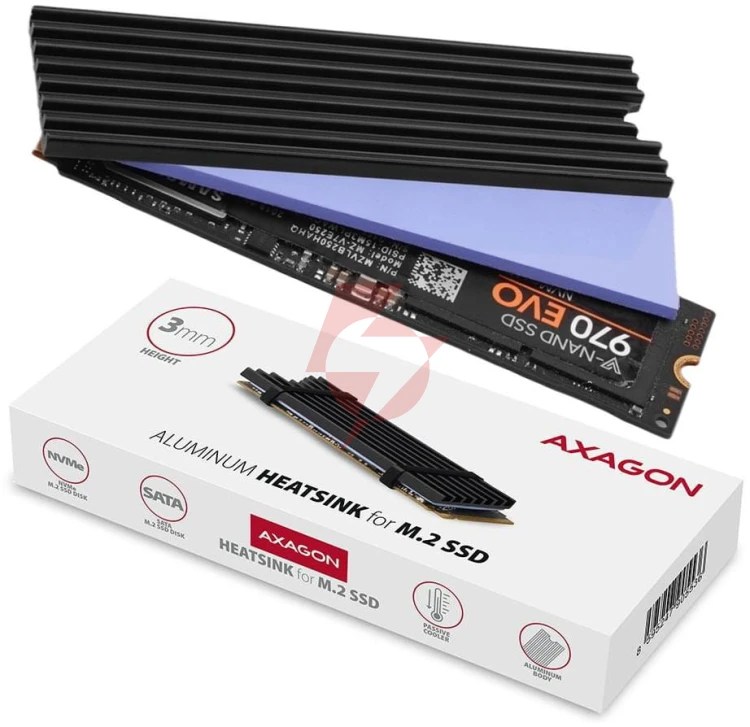 Radiator do dysków axagon clr-m2l3 m.2 ssd 3mm