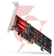 Adapter axagon pcem2-nd pcie 2x nvme m.2