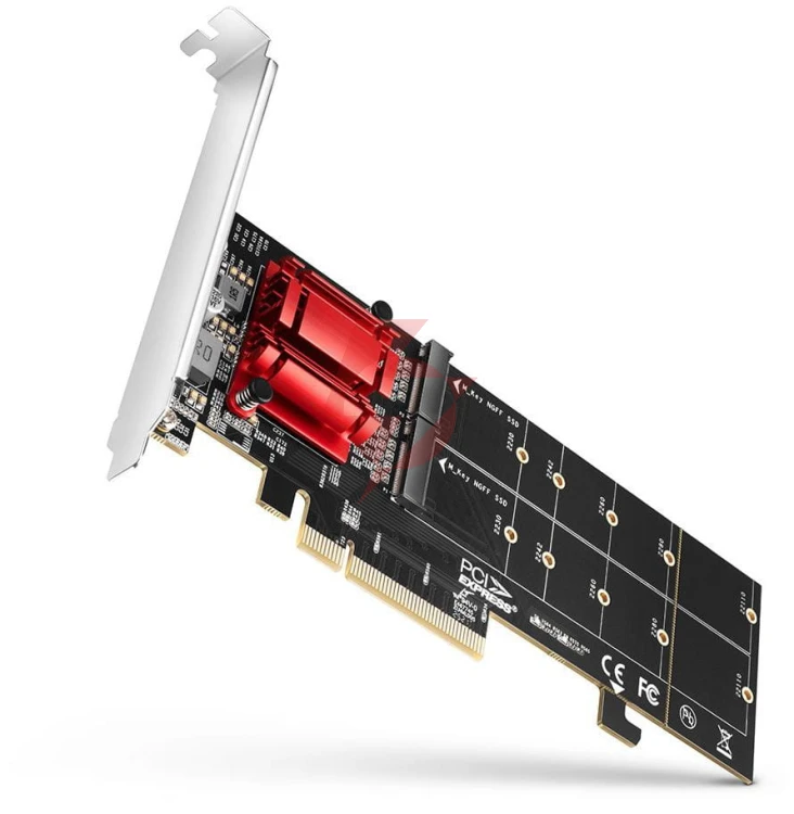 Adapter axagon pcem2-nd pcie 2x nvme m.2