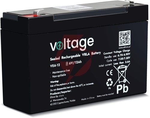 Akumulator agm voltage 6v 12ah ve6-12 (żywotność 6-9 lat)