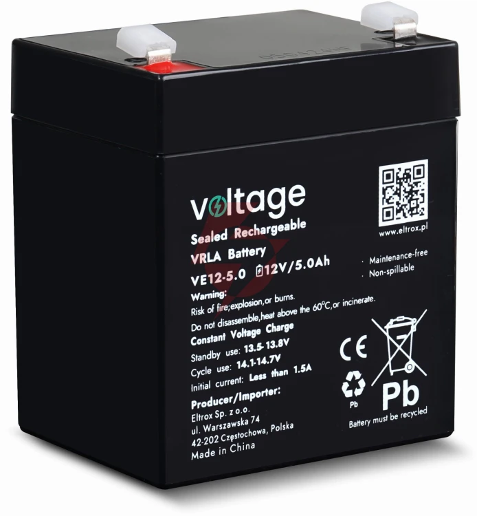 Akumulator agm voltage 12v 5ah ve12-5.0 (żywotność 6-9 lat)