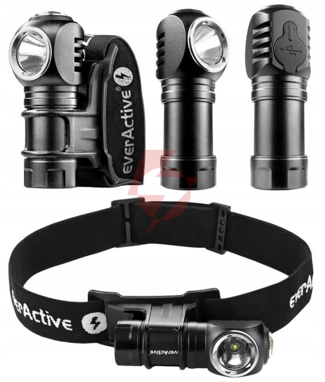 Latarka ręczna / czołowa luminus sst20 10w led everactive fl-55r 500 lumenów ip66