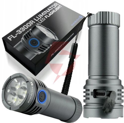 Latarka ręczna 3x osram p9 10w led everactive fl-3300r luminator 3300 lumenów ipx4