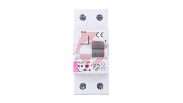 Wyłącznik różnicowo-nadprądowy 2P 6A B 0,03A typ AC KZS-2M 002173101