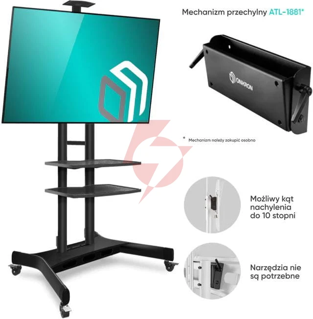 Mobilny stojak do tv 50"-86" do 90 kg onkron ts1881 czarny