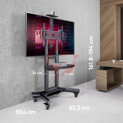 Mobilny stojak do tv 40"-70" do 45 kg onkron ts1551 czarny