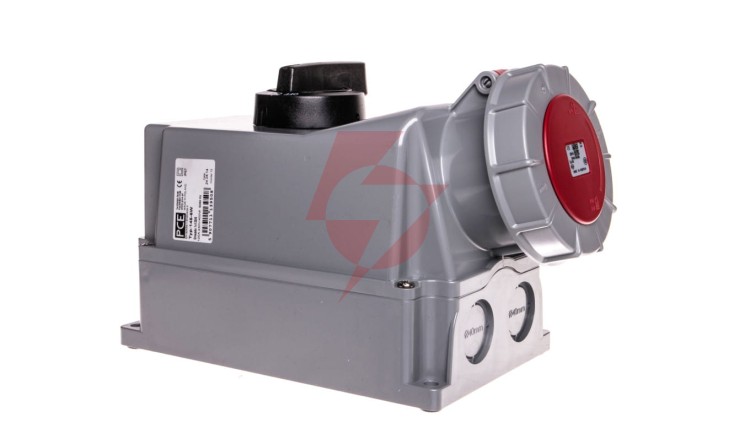 Zestaw instalacyjny z gniazdem 125A 5P (0-1) czerwony 145-6w