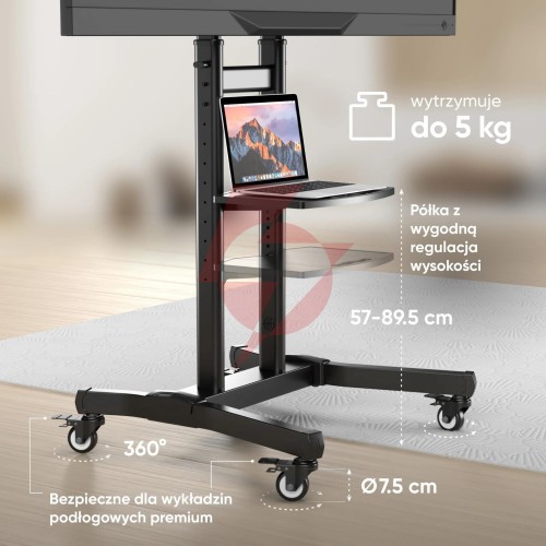 Mobilny stojak do tv 50"-90" do 90 kg onkron ts1891 czarny