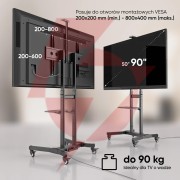 Mobilny stojak do tv 50"-90" do 90 kg onkron ts1891 czarny