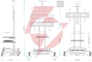Mobilny stojak do tv 50"-86" do 90 kg onkron ts1881 biały