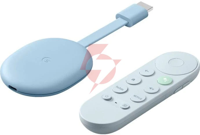 Odtwarzacz multimedialny google chromecast 4k z google tv niebieski