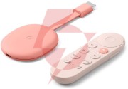 Odtwarzacz multimedialny google chromecast 4k z google tv różowy