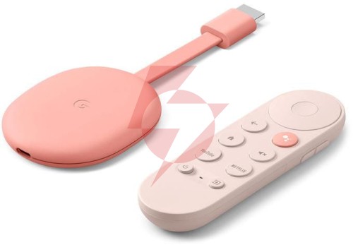 Odtwarzacz multimedialny google chromecast 4k z google tv różowy
