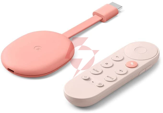 Odtwarzacz multimedialny google chromecast 4k z google tv różowy