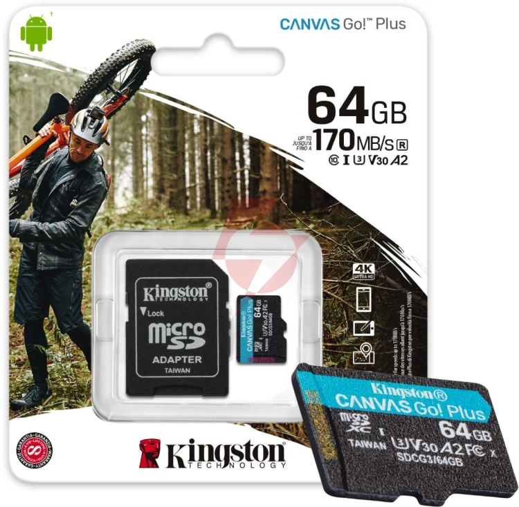 Karta pamięci microsd kingston canvas go plus microsdxc c10 uhs-i 64gb