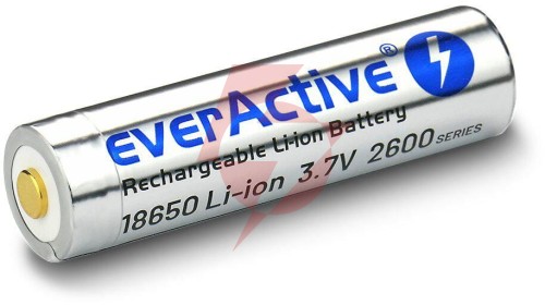 Akumulator 18650 li-ion 3,7v everactive 2600mah (1 szt.) micro-usb z zabezpieczeniem