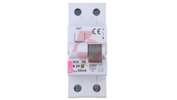 Wyłącznik różnicowo-nadprądowy 2P 20A B 0,03A typ AC KZS-2M 002173105