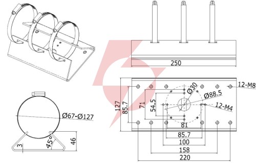 Adapter słupowy do kamer bcs view bcs-v-as