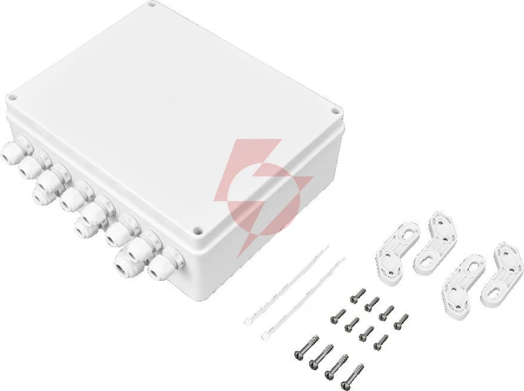 System zasilania do 5 kamer ip ze switchem poe w obudowie zewnętrznej bcs power bcs-ip4/z/e-s