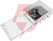 System zasilania do 5 kamer ip ze switchem poe w obudowie zewnętrznej bcs power bcs-ip4/z/e-s