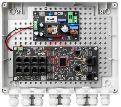 Zestaw do zasilania kamer ip bcs power bcs-ip8gb/z/e-s